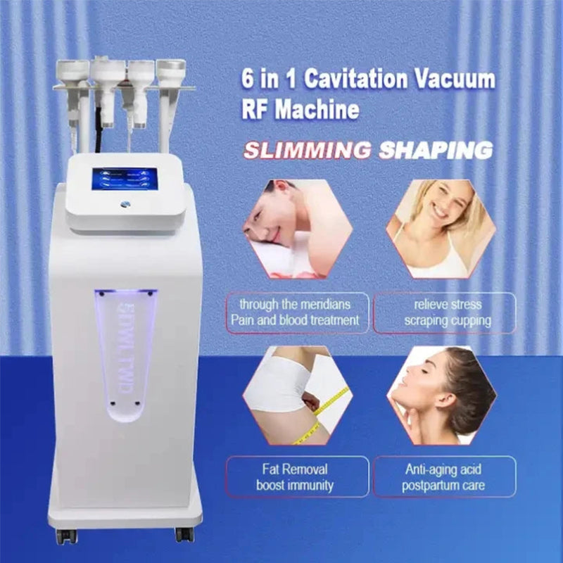 Slimming Device 80k 6 in 1 Rf Cavitation Radio Frequency Ultrasonic Vacuum  Cellulite Reduction Weight Loss Body Slimming Machine : : Beauty