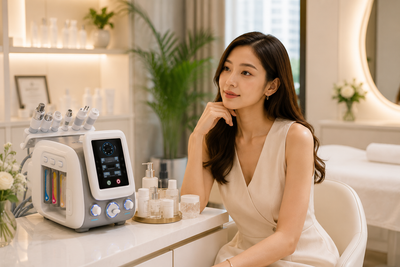 Hydrodermabrasion treatment to brighten dull skin instantly