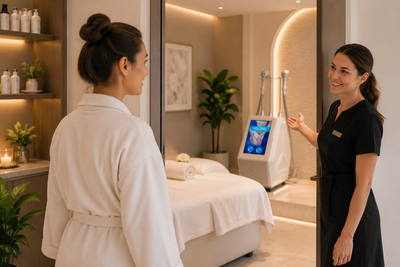 Cryoskin treatment for stress relief and mood improvement at wellness spa