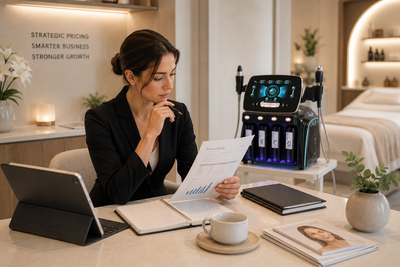 Spa business pricing strategy for hydrodermabrasion treatments at professional clinic