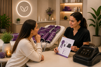 Presoterapia como estrategia para aumentar reservas en clínica estética y spa