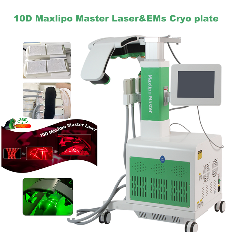 KMSLASER 10D Maxlipo Master Laser And EMS Cryo plate Weight Loss Machine