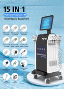 Multifunctional EMS RF Facial Skin Tightening Machine 15 In 1 Hydra Diamond Dermabrasion For SPA Facial Beauty