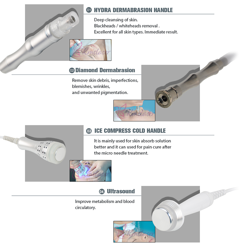 KMSLASER 5 in 1 Portable Skin Deep Cleansing Crystal hydrodermabrasion Face Micro Diamond hydra facial Device