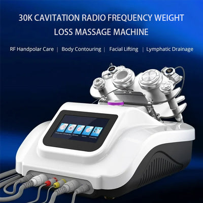 30K Cavitation Radio Frequency Slimming Machine – Front View with Multi-Polar RF Handles & Touch Screen | KMSLASER