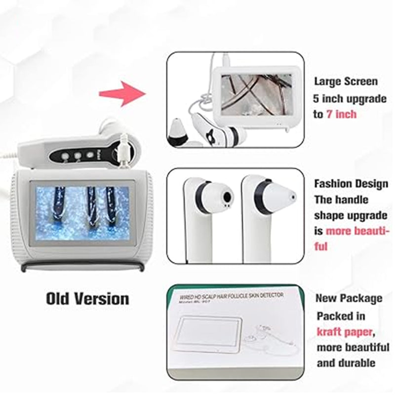 Skin Diagnosis Hair Analyzer,5 Inch LCD Screen Digital Skin Detector Moisture Tester Hair Skin Analyzer Machine