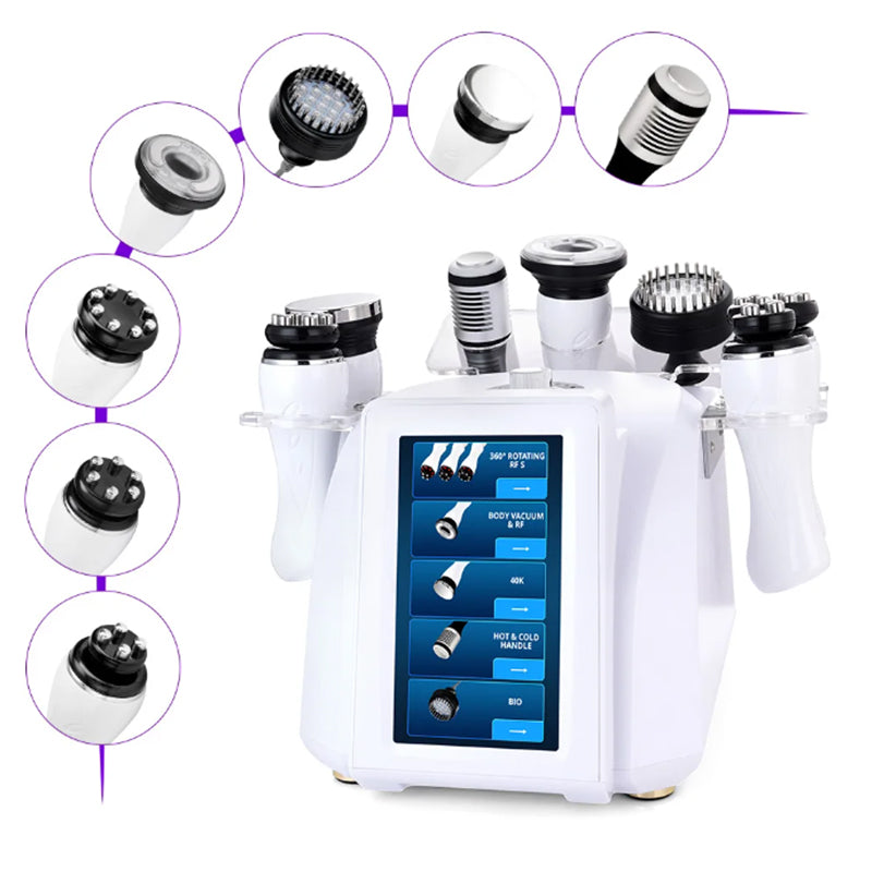 New 360 Degree Rolling RF 40K Cavitation Body Suction Weight Loss Machine 8 in 1 Face Lifting Beauty Machine