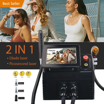 2 In 1 Picosecond Nd Yag Laser Carbon Peel Tattoo Removal Device 808 Diode Spa Equipment Hair Removal Beauty Machine Aesthetic
