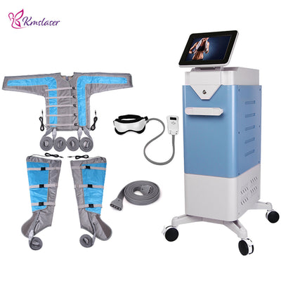 TML-030 Pressotherapy Machine – Floor-standing console with full-body compression suit, eye massager, and air hose system | KMSLASER