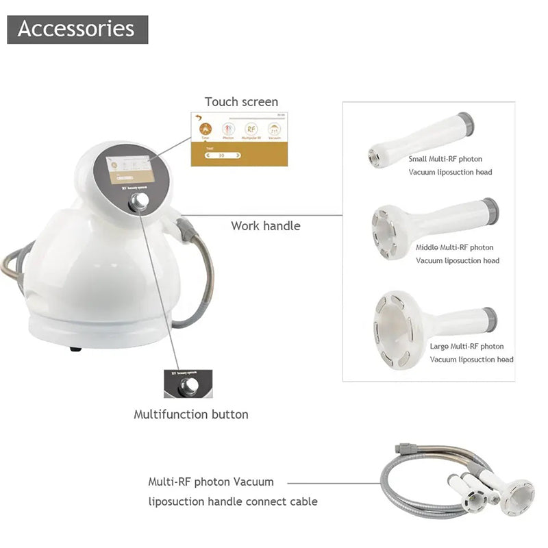 3 handles Slimming Beauty Equipment 3 in 1 portable rf frequency therapy portable vacuum led Machine