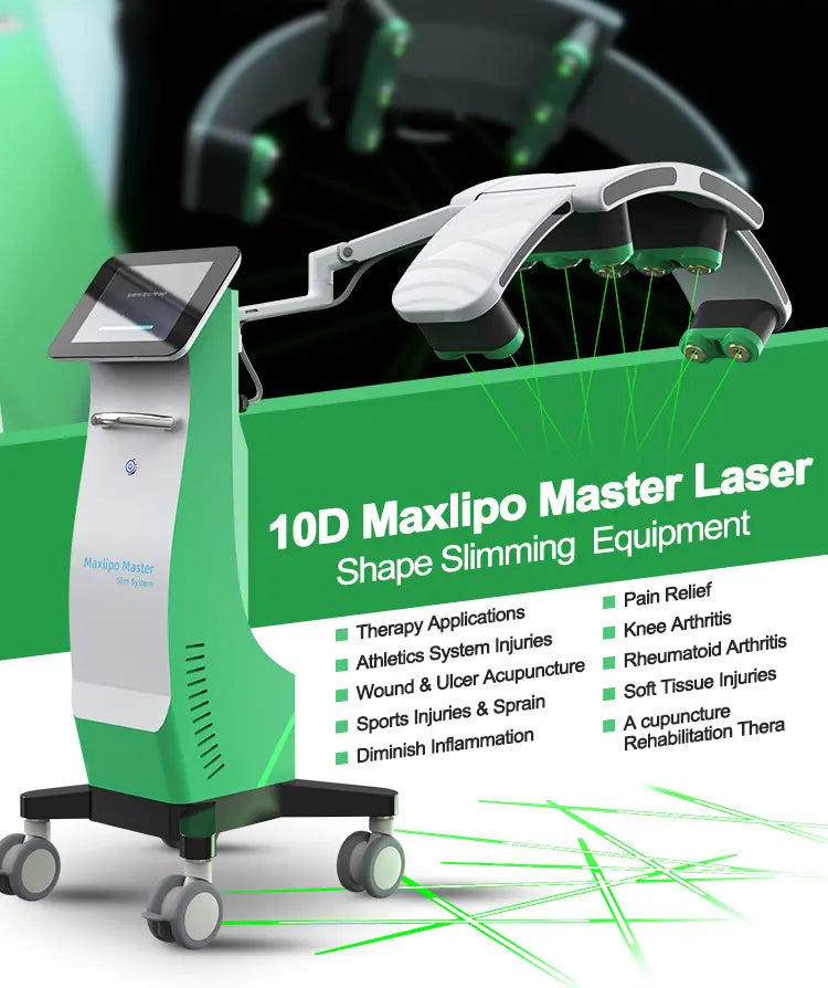 New Arrival 532NM Cold Diode Laser for Fat Loss 10 Green Laser Therapy 6D 10D Painless Slim Machine