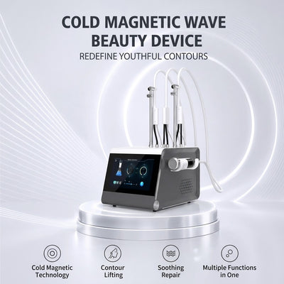 Cryomagwave 2450MHz Microwave HIFEM Body Sculpting Machine – Desktop Host Unit with 3 Handpieces on Podium | KMSLASER