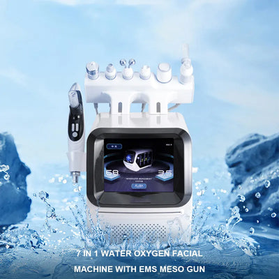 T55 7-in-1 water oxygen facial machine with EMS meso gun – professional jet peel hydrodermabrasion skin care system