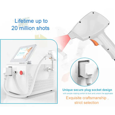 Professional Ice Cool Laser Hair Removal Beauty Machine Portable Diode Laser 755nm 808nm 1064nm