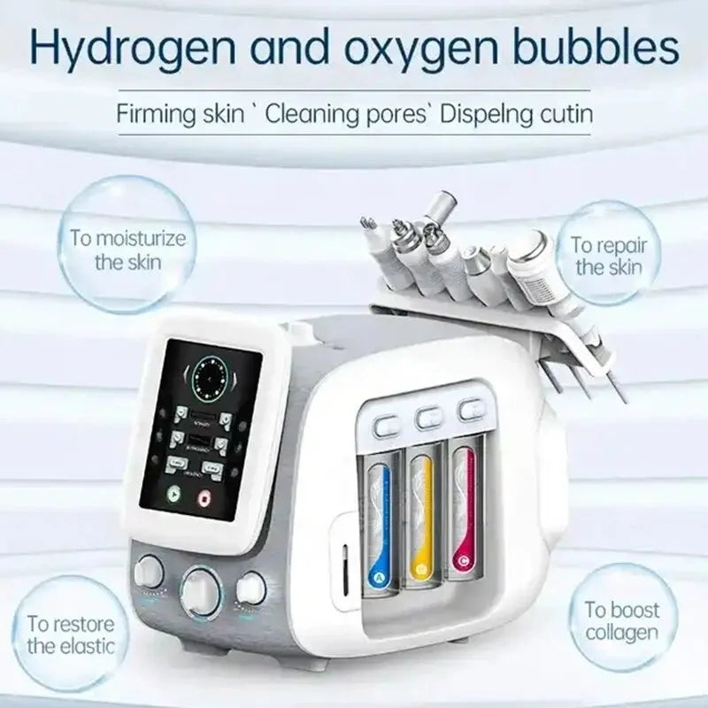 6 in 1 Hydra Dermabrasion Aqua Peel Clean Skin Care BIO Light RF Vacuum Face Cleaning Hydro Water Oxygen Jet Peel Machine