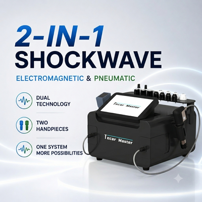 SW319 Tecar Master 2-in-1 Shockwave Machine – Electromagnetic & Pneumatic Dual Technology with Two Handpieces | KMSLASER