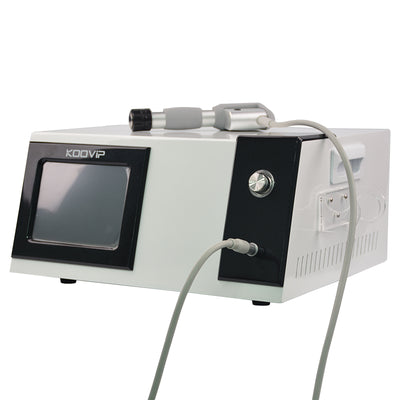 SW600 Pneumatic Shockwave Therapy Machine – Front View with Touch Screen, Smart Handle & 7 Treatment Probes | KMSLASER