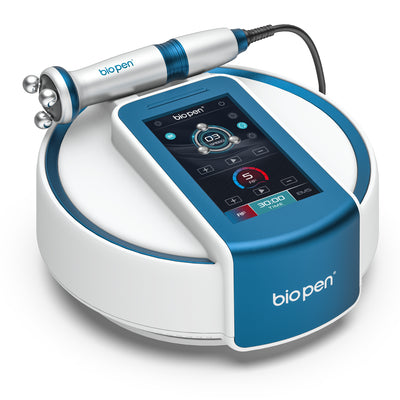 BioPen T6 RF EMS Facial Machine – Front View with 360° Rotating Handpiece, Touch Screen & Blue Light Therapy | KMSLASER
