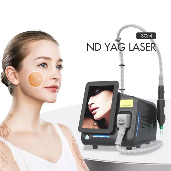 Portable Q-SWITCH ND YAG LASER Tattoo Removal Carbon Peeling Skin Whting Machine With 1064nm And 532nm Treatment Head