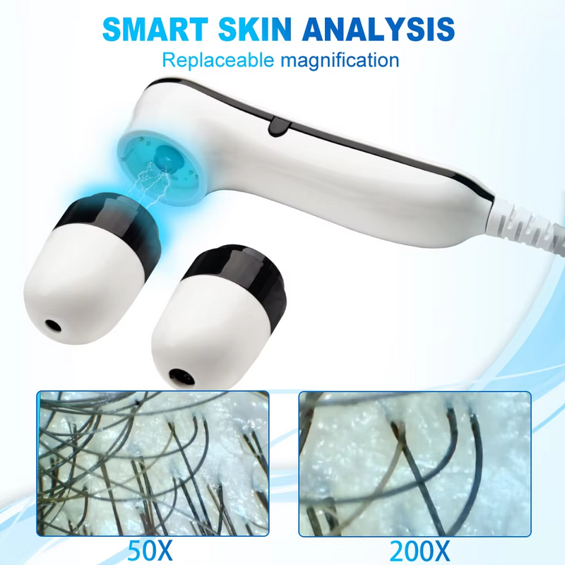 KMSLASER hair loss treatment growth 2 HD detector heads scalp analysis device hair analyzer machine for hair loss scalp massager