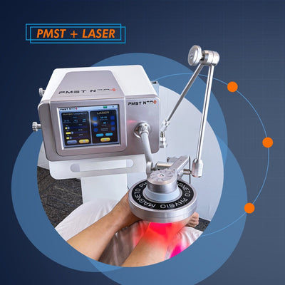 PMST NEO+ 5T Magnetotherapy & Laser Therapy Machine – Front View with Magnetic & Laser Handpieces for Pain Relief | KMSLASER