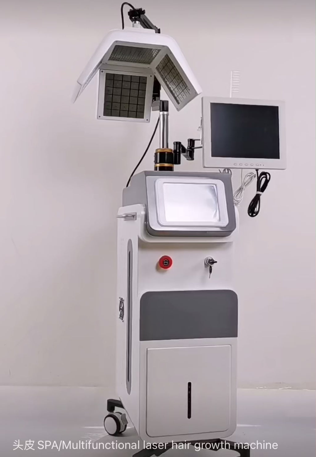 KMSLASER Hair Loss Treatment Machine Demo – 650nm Diode Laser & Scalp Detection System in Action