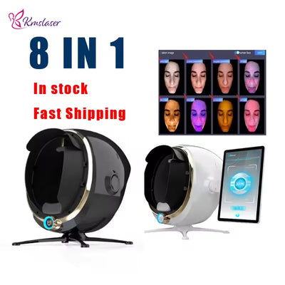 S002 8-in-1 3D AI Facial Skin Analyzer – 28MP HD Camera with 8-Spectrum Imaging for Full Face Detection | KMSLASER