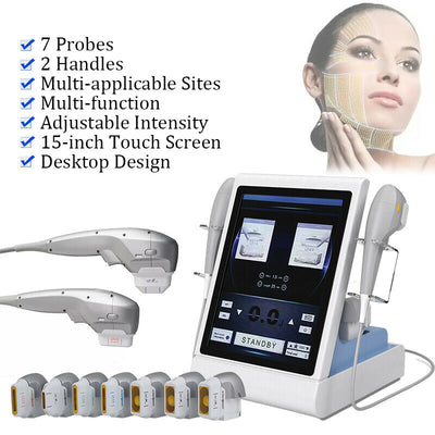KMSLASER 7D HIFU Machine – 7 Probes 2 Handles 15-inch Touch Screen Desktop Design with 7 Cartridges
