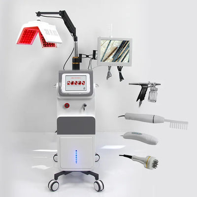 KMSLASER 5-in-1 650nm Diode Laser Hair Regrowth Machine – Full Set with Scalp Analyzer, LED & Multiple Treatment Probes