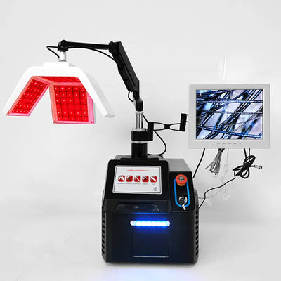 KMSLASER 650nm Cold Diode Laser LLLT Hair Regrowth Machine – Portable Desktop System with Dual Red Laser Heads & Monitor