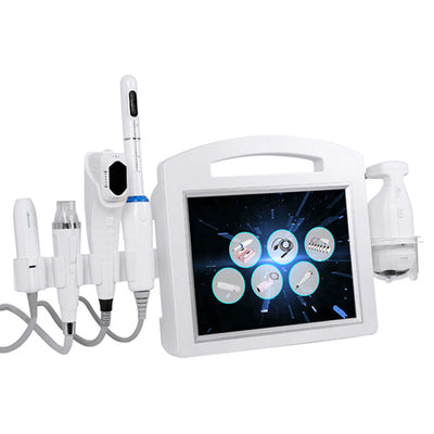 R16 6-in-1 Korea HIFU Machine – Front View with Touch Screen & 5 Treatment Handles: 4D HIFU, Radar Carving, RF Microneedling, Liposonix & Vaginal HIFU | KMSLASER