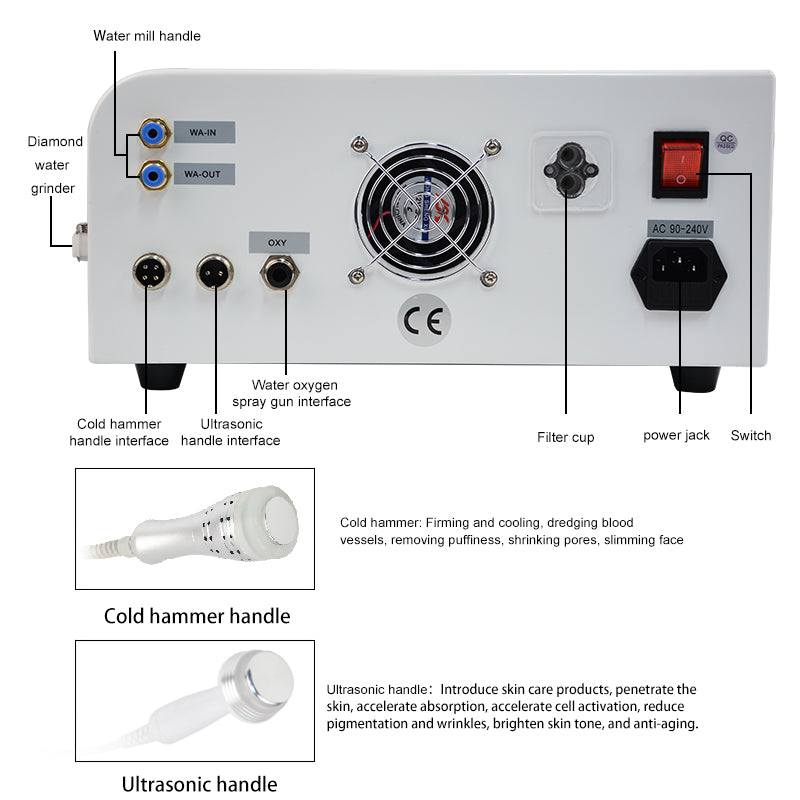 KMSLASER 5 in 1 Portable Skin Deep Cleansing Crystal hydrodermabrasion Face Micro Diamond hydra facial Device