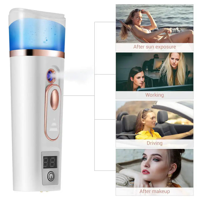 Portable Nano Mist Sprayer Mini 38ml Nano Mister USB Hand Facial Face Body Steamer Moisturizing Skin Care Humidifier