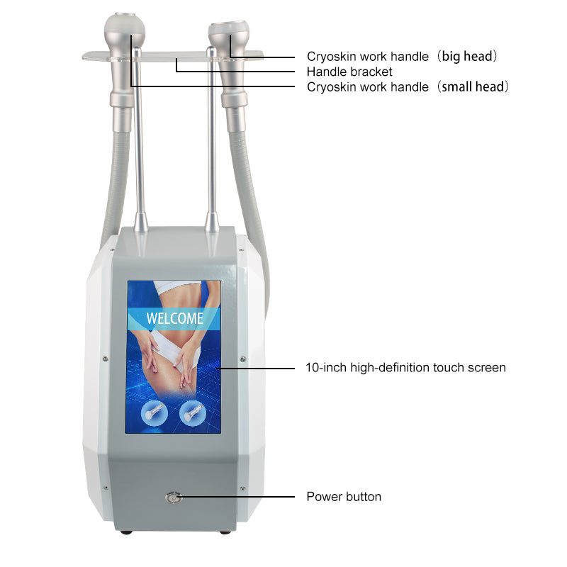 Professional 2 handles cryo Cool Thermal shock skin tighten machine freeze cryotherapy fat cryoskin body slimming machine