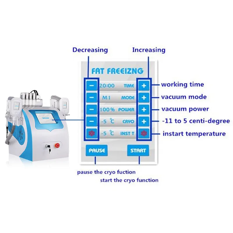 6-in-1 360 Cryolipolysis Cavitation RF Lipo Laser Slimming Machine ...