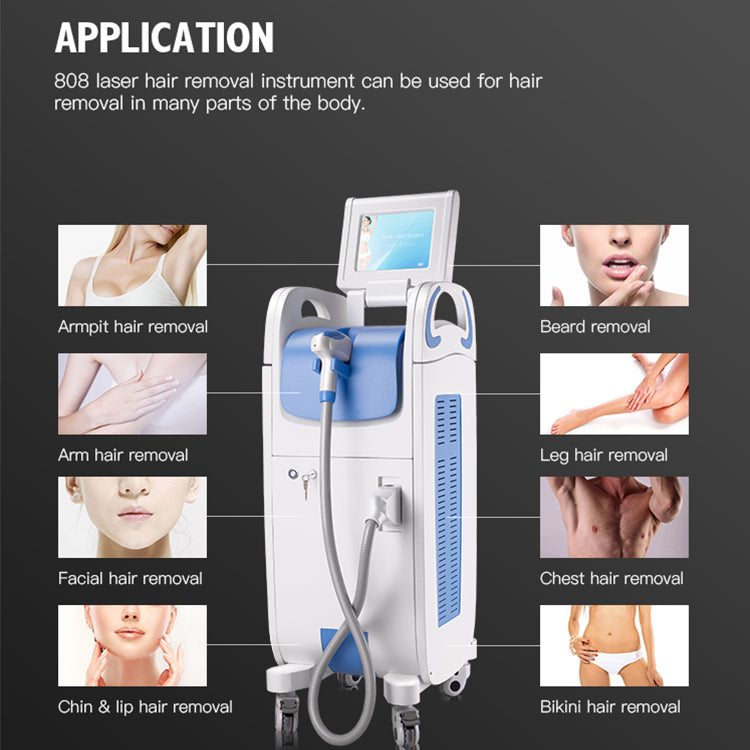 Professional ice platinum 808nm diode laser hair removal 808 diodo depilation facial beauty salon machine equipment