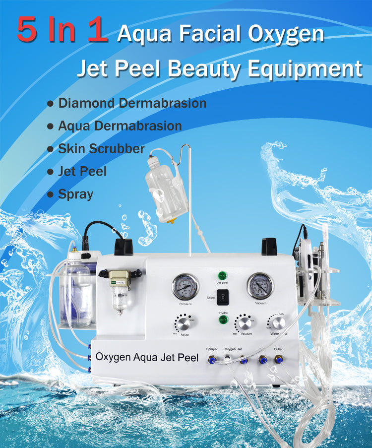 Oxygen Facial Machine Water Aqua Jet Peel Micro Dermabrasion Diamond Oxygen Facial Therapy Oxygen Jet Peel Machine