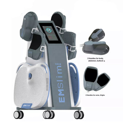 EMSlim Neo HIEMT Body Sculpting Machine – Front View with 4 Treatment Handles & Professional Cart Design | KMSLASER
