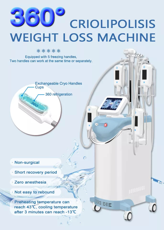 New Arrival  Professional 360 Cryo Vacuum Body Fat Reduction Cool Freeze Weight Loss Cryotherapy kryolipolyse sculpt machine