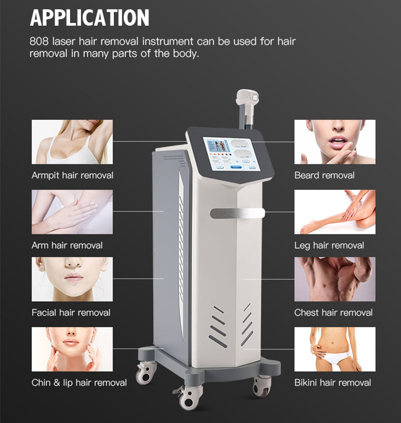 Professional Newest Diode Laser Hair Removal 808nm wavelengths permanent portable 808 nm diode laser hair removal machine