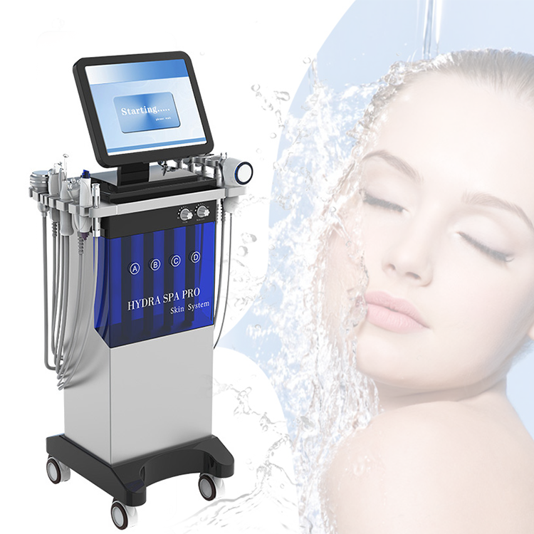 Multifunction hydra water dermabrasion facial beauty hydradermabrasion ice bio diamond rf ultrasound technology machine