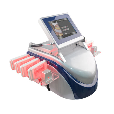 LS650 6-in-1 Diode Lipo Laser Slimming Machine – Angled Perspective View with 10 Laser Pads & Touch Screen | KMSLASER