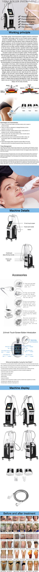 Beauty Body Sculpting RF Cellulite Rolling Fat Removal Massage Velashaping Vacuum Roller Machine Face Skin Tighten